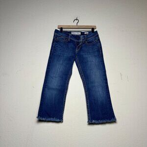 BKE Denim Jean Pant Men 28 Distressed Shorts Y2K Western Embroidered Back Blue